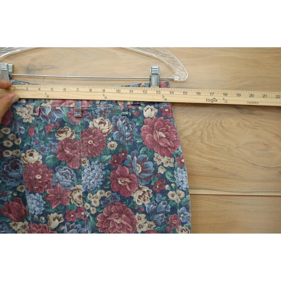 Vintage Vivalai Jeanswear Skirt Womens 10 Floral Cotton Denim Pencil USA 90s - Picture 7 of 11